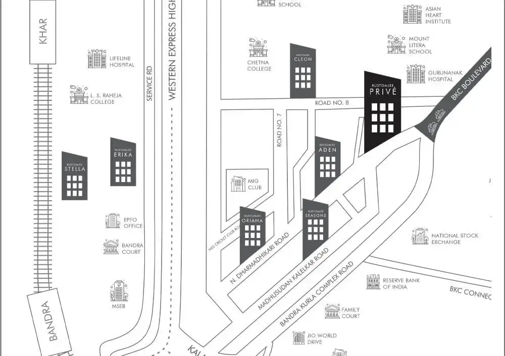 Rustomjee Prive Location